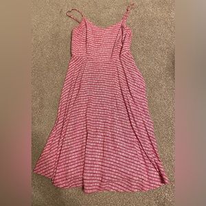 Old Navy pink and white flare dress